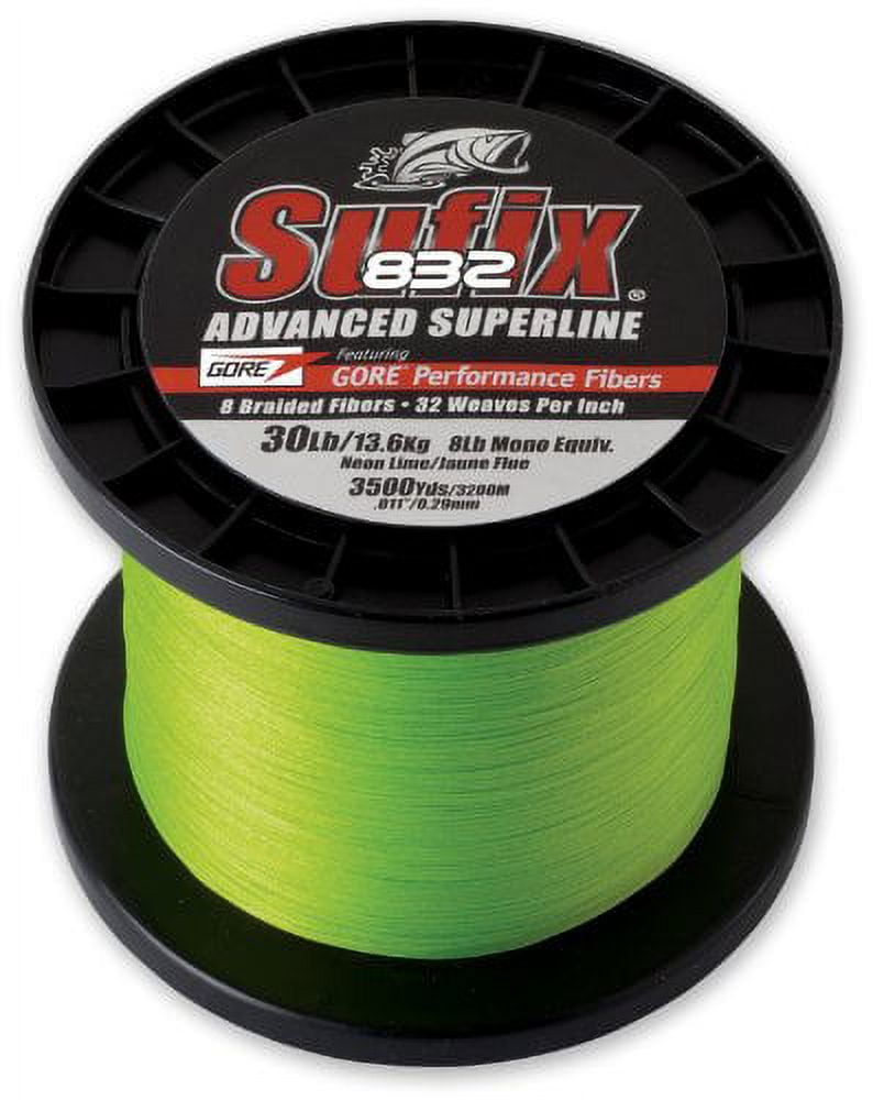 Sufix 832 Braid Line-3500 Yards (Neon Lime, 80-Pound) 