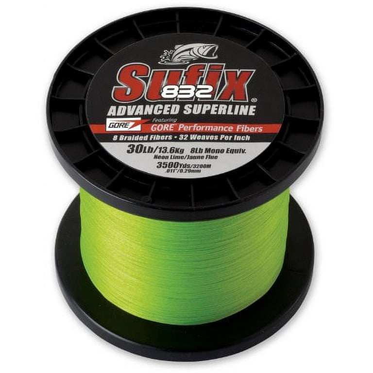 Sufix 832 Braid Line-3500 Yards (Neon Lime, 20-Pound)