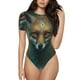thumbnail image 1 of Balery Vintage Pattern Fox Body de cuello redondo de manga corta para mujer Tops de manga corta Tops básicos-Large, 1 of 7