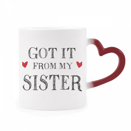 

For My Faly Got It From My Sister Present Heat Sensitive Mug Red Color Changing Stoneware Cup