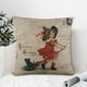 thumbnail image 4 of 1pc Halloween Black Cat Pillow Cover Greetings Witch Burlap Throw Cushion Cover Pillowcase 18x18 Inch, 4 of 4