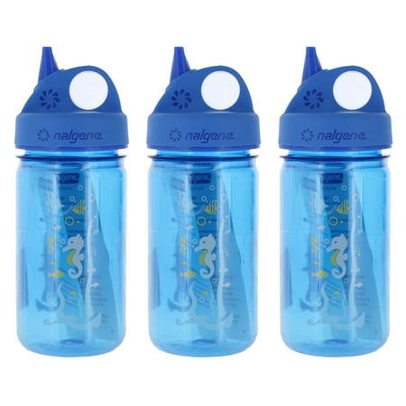 Nalgene Grip N-gulp - Nalgene Grip 'n Gulp 3-Pk Seahorse Blue Unisex Sports Water Bottles