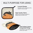 thumbnail image 3 of Yayeee Oven Mitts and Pot Holder Set of 4 Heat Resistant Kitchen Gloves Baking Hot Pad, Sleeping Black Cat, 3 of 5
