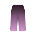 thumbnail image 5 of STETMN Women's Knee Length Shorts Gradient Cotton Linen Shorts Summer Beachwear Outfits with Pocket, 5 of 5