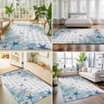 thumbnail image 4 of Area Rugs 3'x5', Blue Coastal Carpet Runner Indoor Outdoor Rugs Home Decor Aesthetic, Summer Beach Nautical Coral Starfish Plaid Non Slip Mats Washable Accent Rug for Living Room Bedroom, 4 of 8