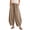 Coffee, variant on Women's Lace Hem Wide Leg Pants, Elastic Tie Waist, Side Pockets, Relaxed Fit