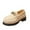 Beige, variant on Women Fashionable And Casual Soft Sole Low Heel Versatile Breathable Small Style Solid Color Metal Chain One Foot Kick Shallow Mouth Lazy Shoe Beige Size 6