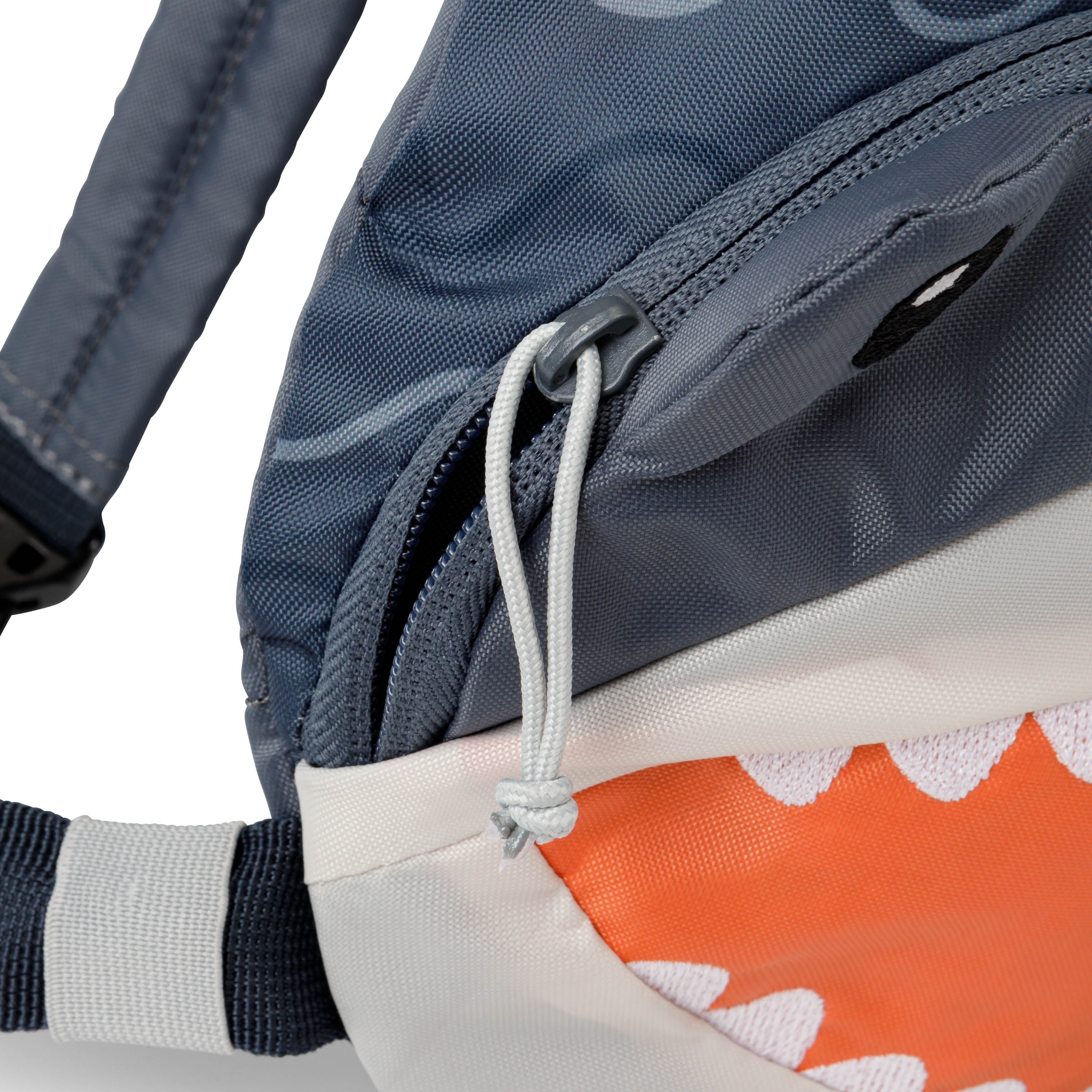 Firefly! Outdoor Gear Finn the Shark Sling Backpack, Navy and Gray, 3 Liter, Kids Backpack