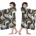 thumbnail image 4 of Black White Gold Marble Pattern Hooded Bath Towel，60"x35" for Ages 3 To 12 Kids, Quick Dry Lightweight Soft Microfiber Hood Beach Towel Cover Up for Kids, 4 of 7