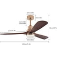 thumbnail image 5 of FETCOI 48" 3 Blades Wood Ceiling Fan, Dimmerable Downrod Outdoor Ceiling Fan with Lights and Remote Noiseless Reversible Motor Modern Ceiling Fan for Patios Bedroom Living Room (Walnut), 5 of 8