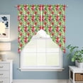 thumbnail image 6 of Tropical Leaves Kitchen Window Curtains, Swag Curtains Valance for Bedroom Living Room Bathroom, Summer Green Pink Flower Floral Rod Pocket Window Treatment Curtain Block Drapes 2 Panels 36"x36", 6 of 9
