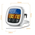 thumbnail image 2 of Digital Meat Thermometer with Large Touchscreen LCD, with Long Probe, Kitchen Timer, Backlight Instant Read for Smoker Kitchen BBQ Oven, Grill Thermometer, Cooking Food Meat Thermometer, 2 of 8