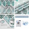 thumbnail image 4 of Turquoise Boho Flowers Blackout Curtains for Bedroom/Living Room, Thermal Insulated Kitchen Curtains, Modern Luxurious Geometric Floral Grommet Darkening Window Treatment Drapes 52"x63"x2, 4 of 8