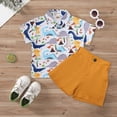thumbnail image 2 of Futezty Toddler Boys Clothes Summer Outfit Sets, Toddler Kids Baby Boys Cartoon Plane Gentleman Shirt Tops Shorts Outfits Set, 2 of 3