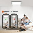 thumbnail image 3 of Annaror Smart LED Ceiling Light WiFi, 13in RGB Flush Mount Lighting Fixture with Remote, Compatible with Alexa Google Home, Low Profile Ceiling Light for Bedroom, Kitchen, Square White, 3 of 8