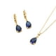 thumbnail image 1 of Hermoso Collar Y Aretes Gota C/ Zafiro Swarovski Oro 14k Lam dorado Unitalla, 1 of 2