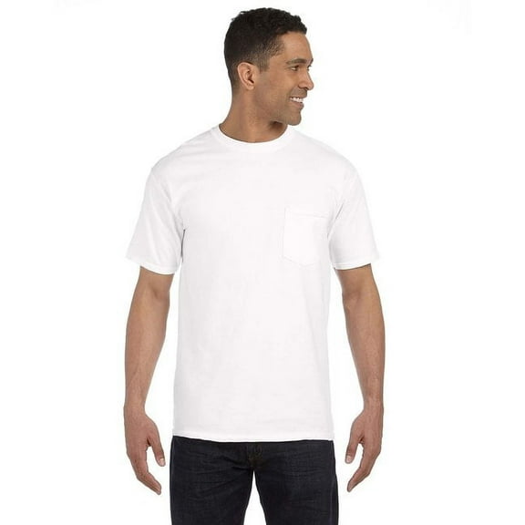 Adult Heavyweight RS Pocket T-Shirt - WHITE - S
