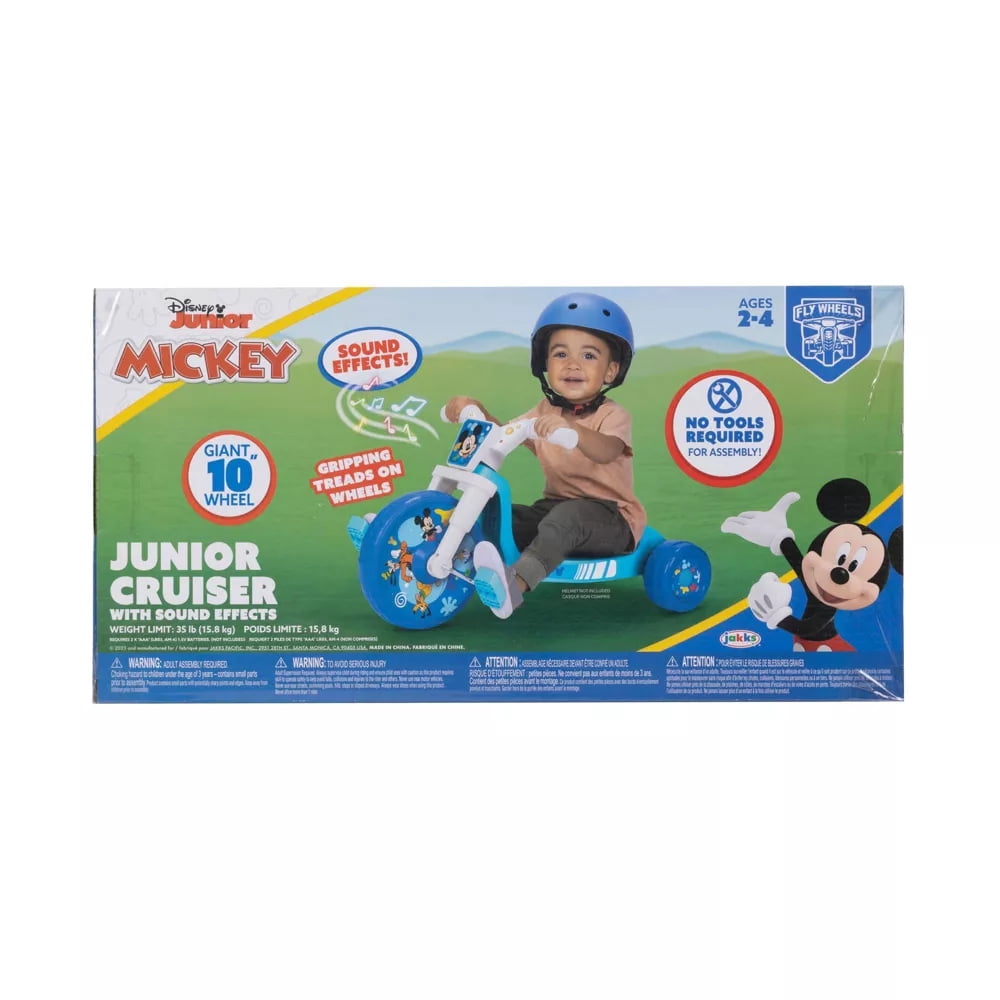 Fly Wheel Mickey Mouse Junior Cruiser Tricycle with 10 inch Front Wheel Child 2 to 4 Years
