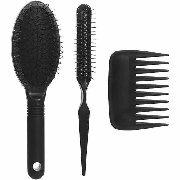 wonima11 3Pcs Wig Brush Comb Set, Loop Wig Brush Hair Extension Wide-Tooth and Edge Combs for Human Wigs and Synthetic Extension