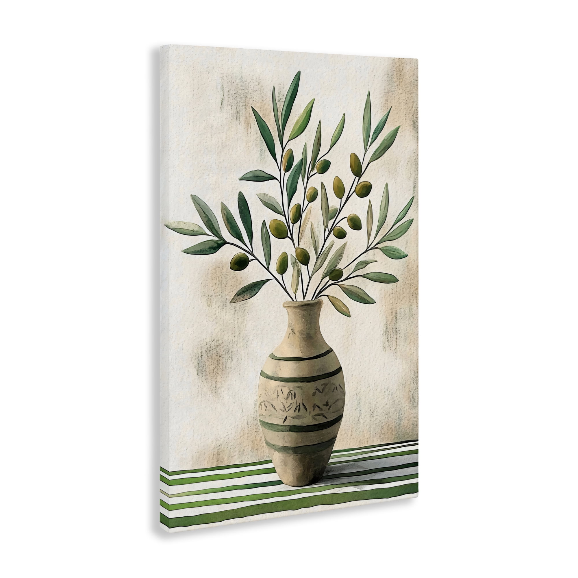 Stupell Industries Vase of Olive Branches Canvas Wall Art, design by Creative Studio