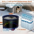 thumbnail image 2 of 5.5L Heated Water Bowl, 1.45Gal Large Heated Dog Bowls for Outside, Outdoor Winter Waterproof Heat Pet Water Bowl with Chew Resistant Power Cord & LED Neon for Dog/Cat/Chicken/Duck/Rabbit, 2 of 18