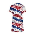 thumbnail image 5 of Youyipin womens dresses American Flag Dress Women 4th of July Short Sleeve T Shirt Star Stripes USA Dress Patriotic summer dresses for women 2025, 5 of 5