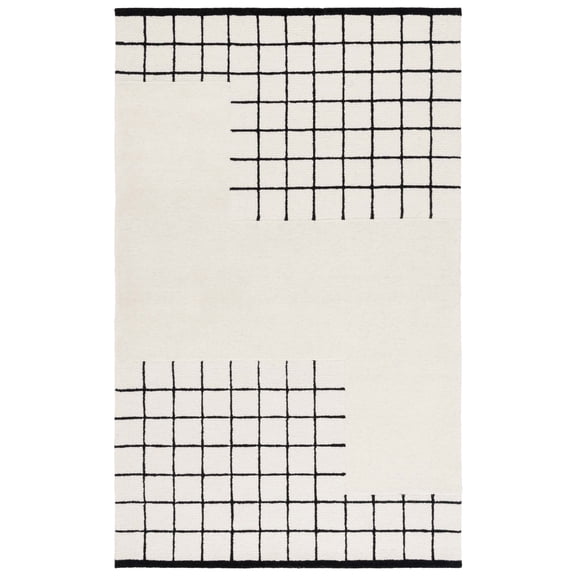 SAFAVIEH Genre Zavia Geometric Area Rug, Ivory/Black, 8' x 10'