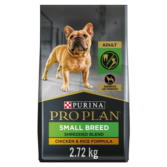 Purina Pro Plan Petites Races Bouchées à la Viande Formule Poulet et Riz, Nourriture Sèche pour Chiens 2,72 kg