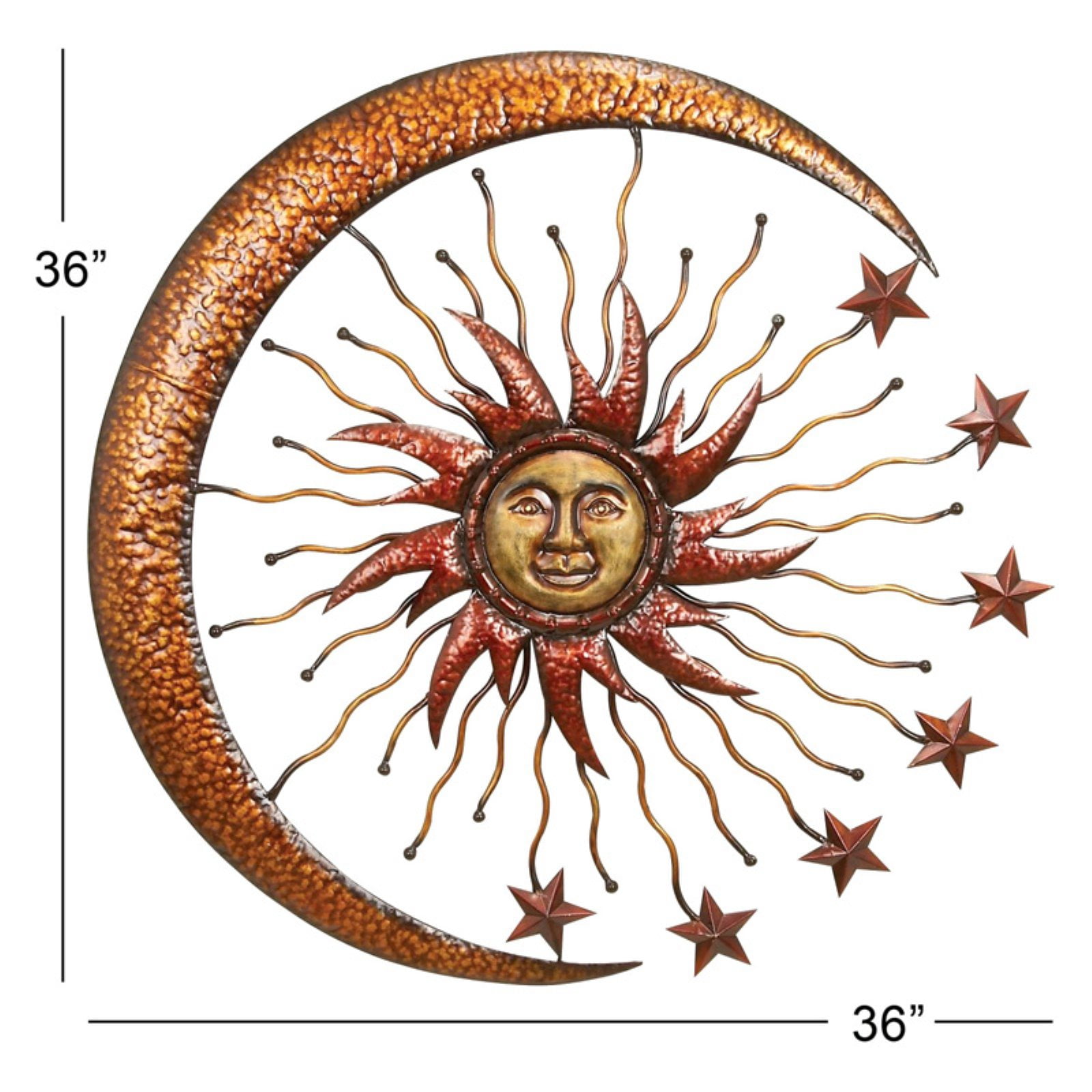 Large Metal Sun Moon Celestial Garden Decor Art Patio Porch Wall Large Metal Sun Moon Celestial Garden Decor Art Patio Porch Wall Indoor Outdoor
