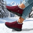thumbnail image 7 of D-089 Wine Women Thickened Velvet Snow Boots Winter Solid Color Mid Calf Warm Comfortable Fashion Casual For Ladies, 7 of 7