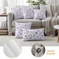 thumbnail image 6 of Purple Flowers Pillow Covers 2 Pack Spring Plant Pillowcase Waterproof Outdoor Throw Pillow Cover for Patio Garden Square Cushion 20”x20”, 6 of 9
