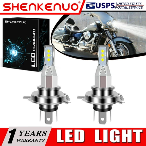 SHENKENUO For Kawasaki Vulcan 1600 VN1600 2003-2008 2X 9003 H4 LED Headlights Bulbs White,Pack of 2,C29