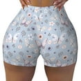 thumbnail image 2 of Picia Blue Butterfly Printed Workout Shorts for Women Seamless Scrunch Butt Lifting High Waisted Yoga Gym Booty Running Moisture-wicking Short Pants-X-Large, 2 of 9
