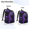 thumbnail image 3 of Naloa Purple Plant White Tiger Canvas Backpack for Men Women Rucksack Casual Travel Daypack College Tote Satchel Bookbag for Teens-Small, 3 of 7