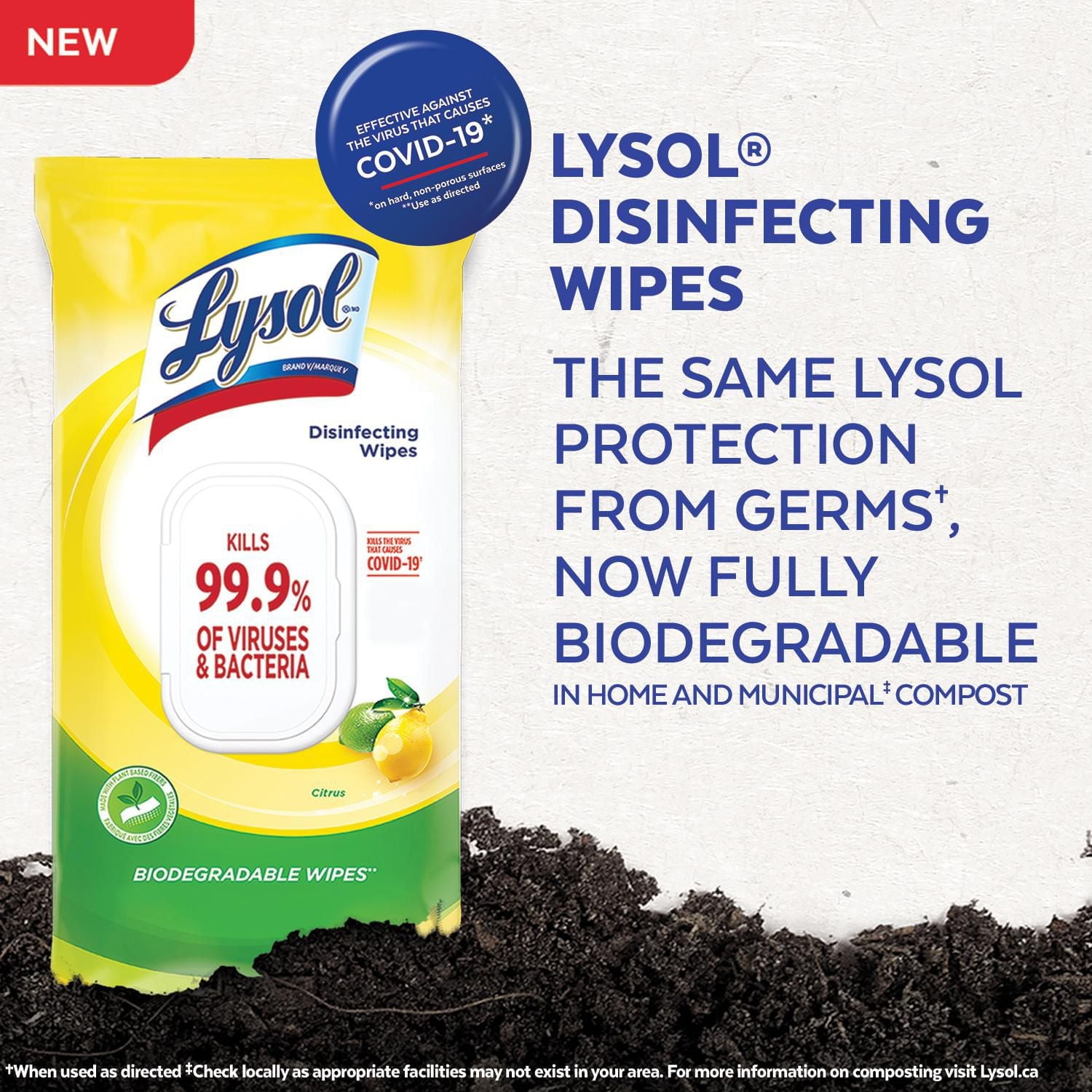 LINGETTES DÉSINFECTANTES LYSOL® en paquet plat, cascade de printemps, 84 ct 84 lingettes