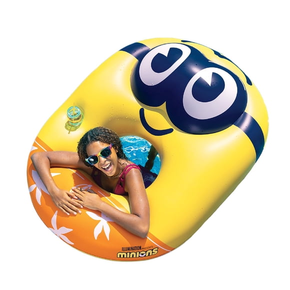 Flota hinchable Big Mouth Minions para piscina, Mi villano favorito 4, color naranja