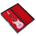 thumbnail image 3 of Suodoka Mini Pink Wooden Guitar Model Musical Instrument Decoration with Stand and Box, 5.4 inches / 13.8 cm Desktop Ornament for Home Decor, Music Lovers Gift, Perfect Knick-Knack, 3 of 9