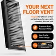 thumbnail image 3 of 2X12 Floor Vent Covers Floor Register with Mesh Cover Trap, Heat and Air, Walkable Metal Floor Vent for HVAC Duct, Contemporary, Matte Black, 3 of 7