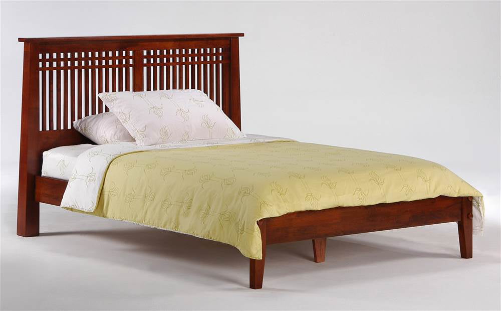 Platform Bed In Cherry Finish, Wooden Victorian Headboard Designs Malaysians