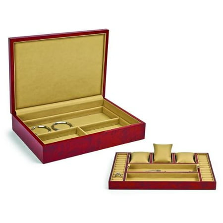Quality Gold Versil Blonde Burlwood High Gloss Finish Jewelry Box