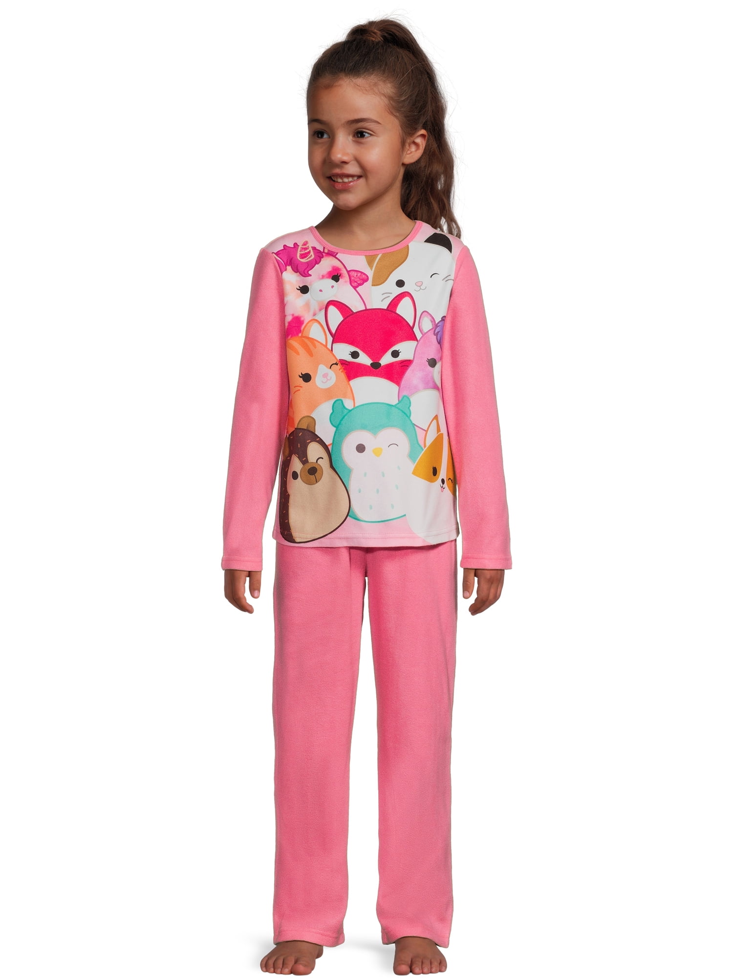 Girls Licensed Character Long Sleeve Top and Pants Sleep Set,  2-Piece, Sizes 4-12