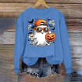 thumbnail image 5 of Frostluinai Women's Pullover Sweatshirts Halloween Pumpkin Ghosts Print Sweat Shirts Round Neck Long Sleeve Holiday Party Casual Wear, 5 of 6