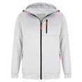 thumbnail image 4 of Htigea Hoodies for Men Casual Hoodies with Zip Pockets Full Zip Long Sleeve Sweatshirt Sports Hooded Jacket White,L, 4 of 6