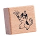 thumbnail image 5 of Sello de madera con forma de gato, tamaño pequeño, de 0,2 pulgadas, para manualidades y envíos por correo. Fiesta, 5 of 9