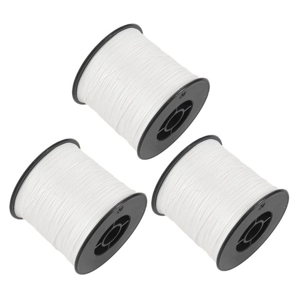 3X, 500M 100Lb 0.5 mm Super Fuerte Trenzado Línea de Pesca Pe 4 Hilos Color: Blanco