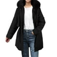 thumbnail image 2 of ZJXFGS Jackets For Women Long Winter Coats For Women Oversized Winter Coat Womens Trench Coat Women Trench Winter Coats Puffer Jacket Womens Ladies Coats Womens Winter Coats Womens Long Coat Black L, 2 of 9