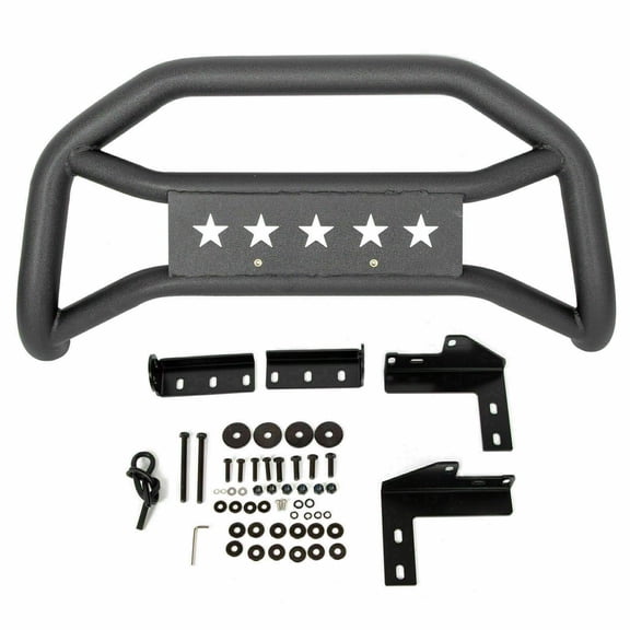 Suitable for Front Bull Bar Compatible with 2005-2023 Toyota Tacoma Pickup Truck Bumper Brush Grill Grille Guard Heavy Duty Steel Textured Powder Finish Black