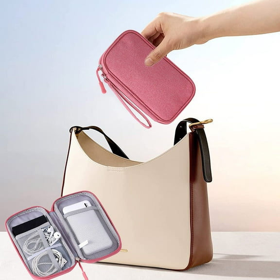 Small Portable Electronic Organizer Bag,Travel Accessories Cable Bag,Digital Accessories Storage Bag,Charger Organizer Case Pouch for Power Bank,Earphones Dusts-Proof Data Cable