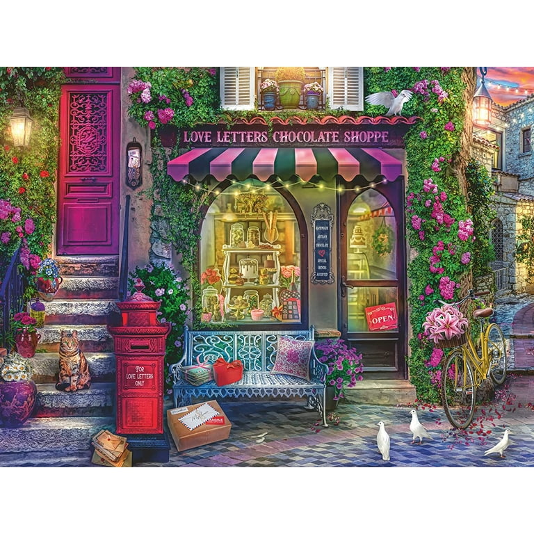 Large Ravensburger Love Letters Chocolate Shop 1500 Piece