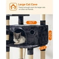 thumbnail image 3 of 64.6" Cat Tree Large Cat Tower Cat Activity Center with Hammock Cat Condo Smoky Gray, 3 of 9